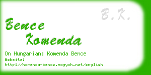 bence komenda business card